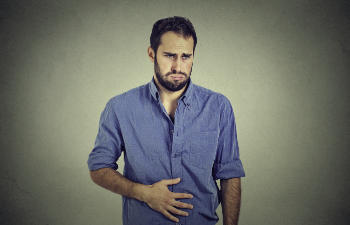 man with stomach ache
