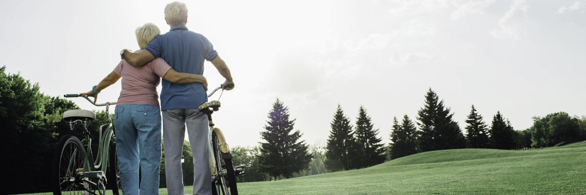 mature couple with bicycles